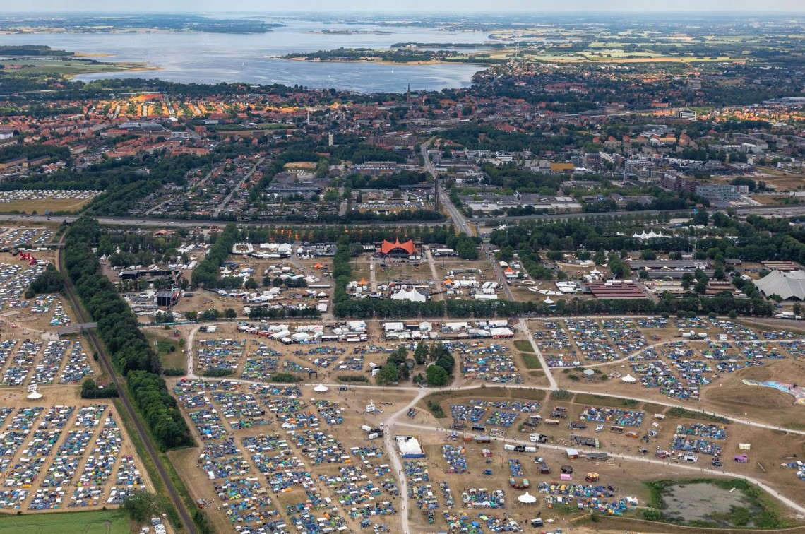 Roskilde Festival camping från ovan